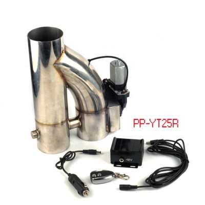 2.5 inch  stainless Steel doubled valve Pipe Muffler cutout Bypass Exhaust Trim Down Tube Remote Control PP-YT25R