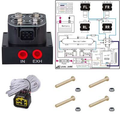 free shipping 12v Solenoid Valve For Air Suspension Air ride Suspension manifold valve Maxpower   SMV-01