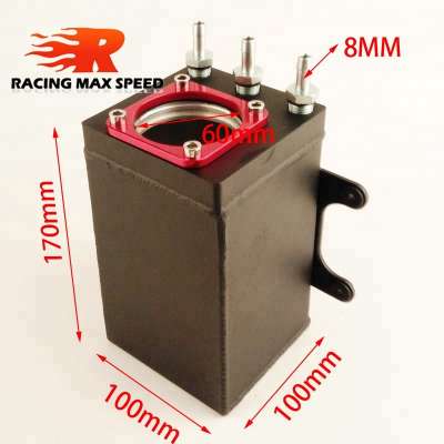 60mm external 044 Fuel Pump Oil storage tank Racing Black Billet Aluminum Alloy AN6 Oil Capture Fuel Tank