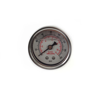 New  Fuel Pressure Gauge Liquid 0-160 psi Oil Press Gauge Fuel Gauge White Face Universal 1/8 NPT